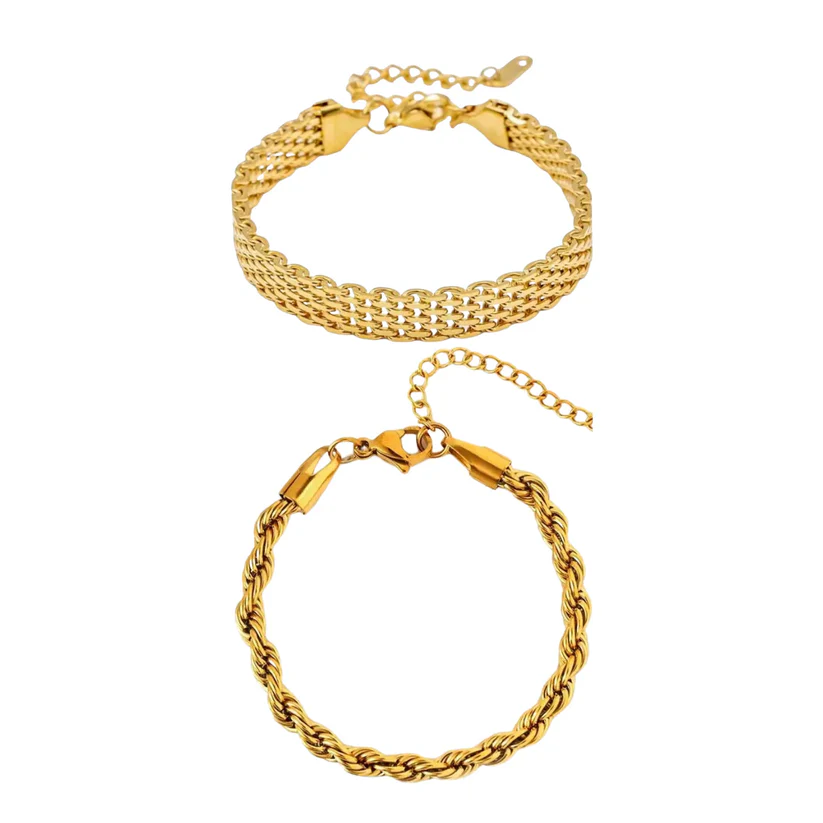 Milas Twisted Bracelet And Rowena Bracelet Stack