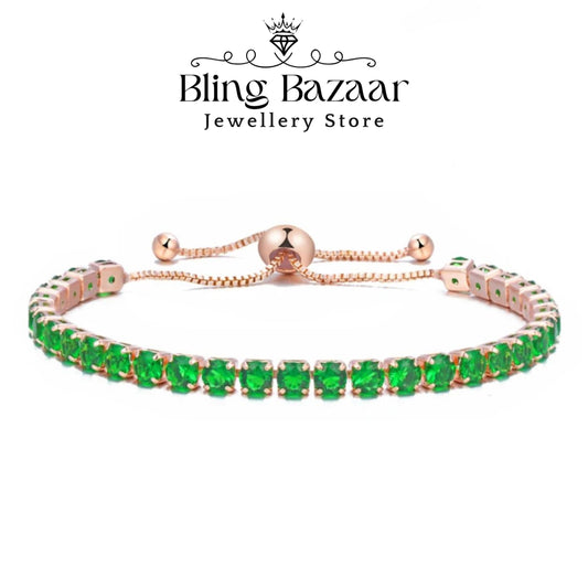 Green Crystal Beauty Bracelet ( Adjustable)