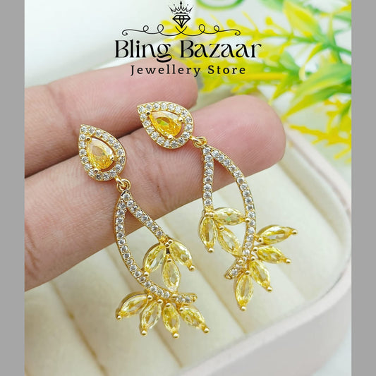 Golden Teardrop Citrine Earrings