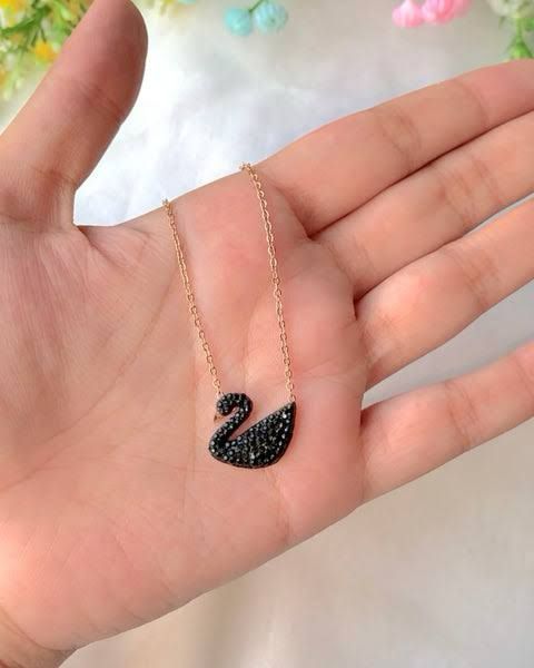 Black Swan Necklace in Stainless Steel