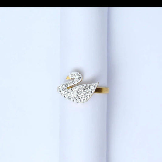 White Swan Adjustable Ring